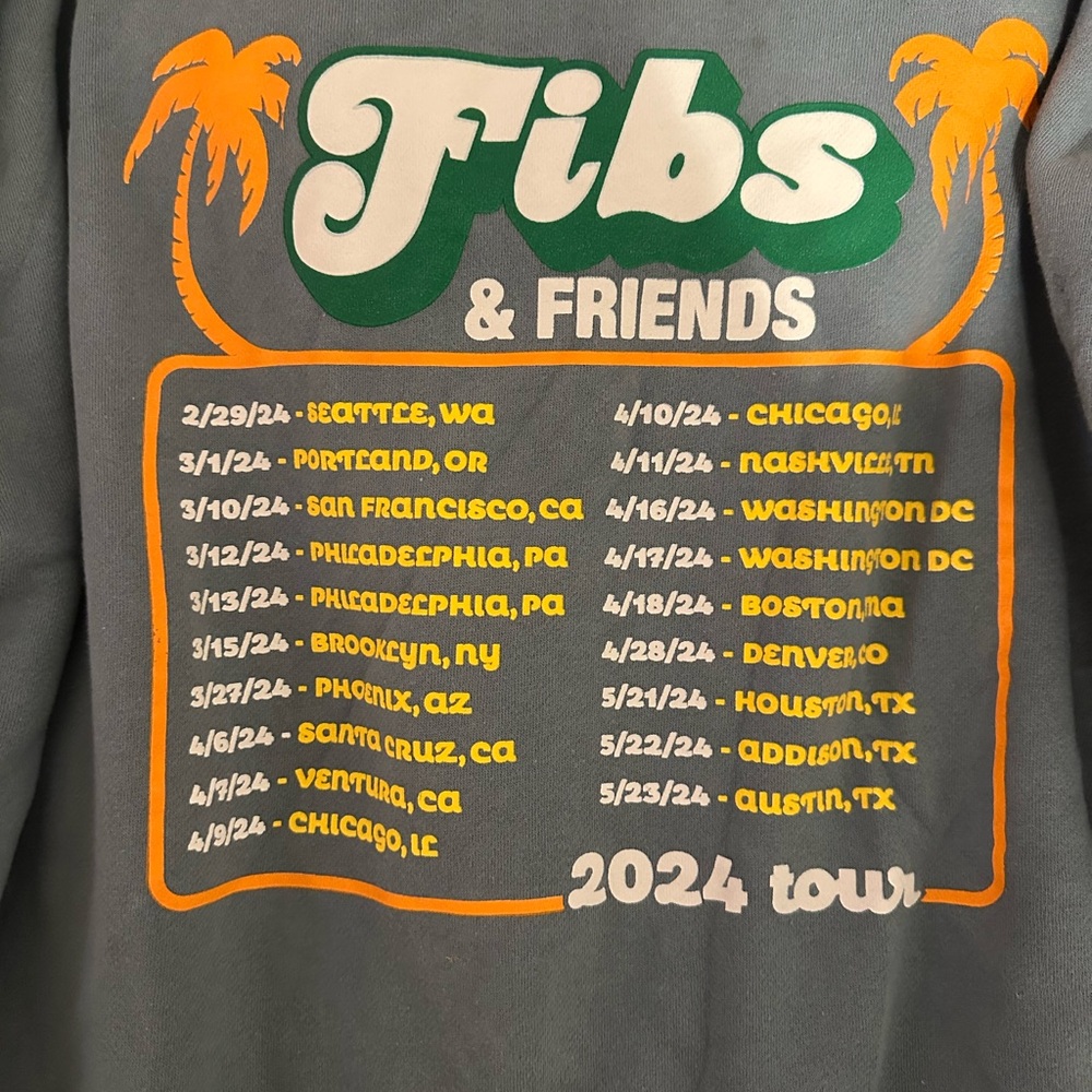 Gray/Blue Fibs & Friends 2024 Tour Sweatshirt